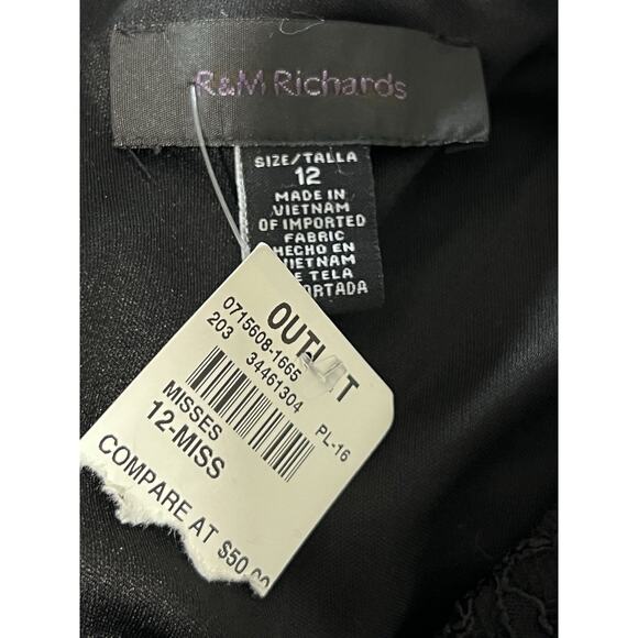 RM RICHARDS Women's 12 Black Sheath Dress Party Career Shift Sleeveless NWT - Picture 6 of 6